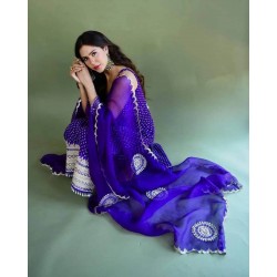 Blue color stunning anarkali suit
